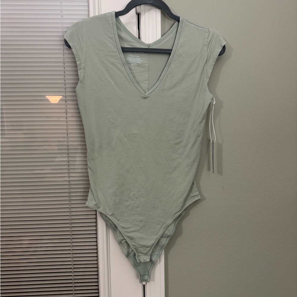 NWT Everlane Light Green V-Neck Bodysuit